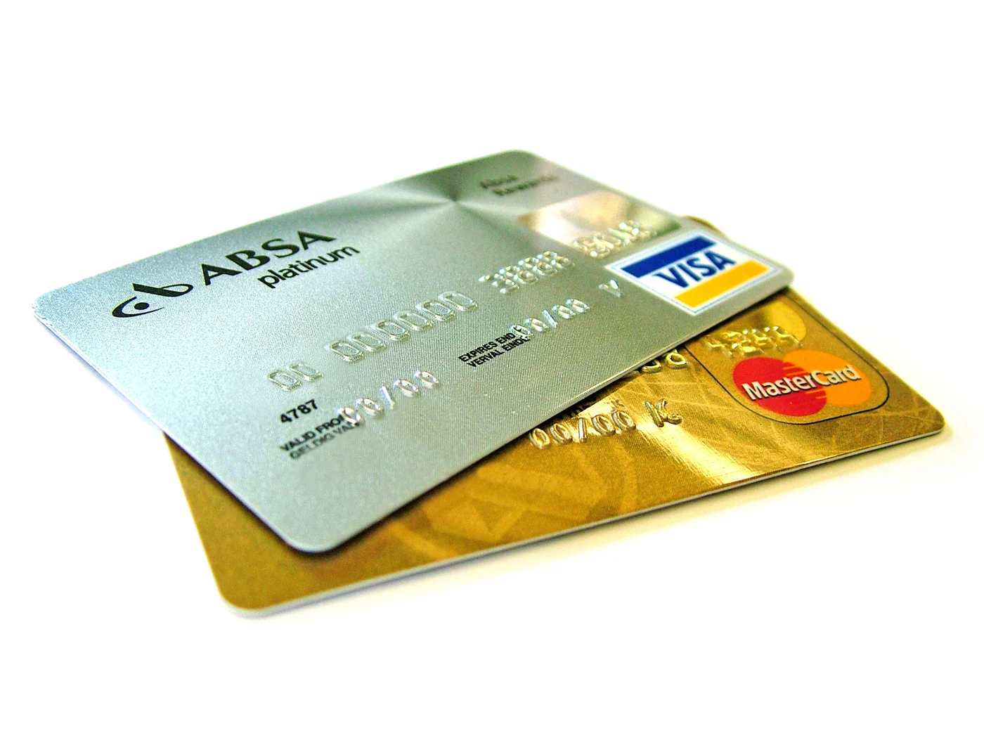Several credit cards arranged together